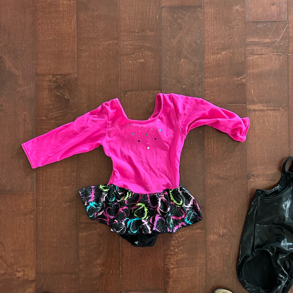 Pink and Black Long Sleeve Jacques Moret Leotard 6/7
